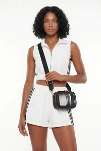 Contrast Trim Clear Crossbody Bag