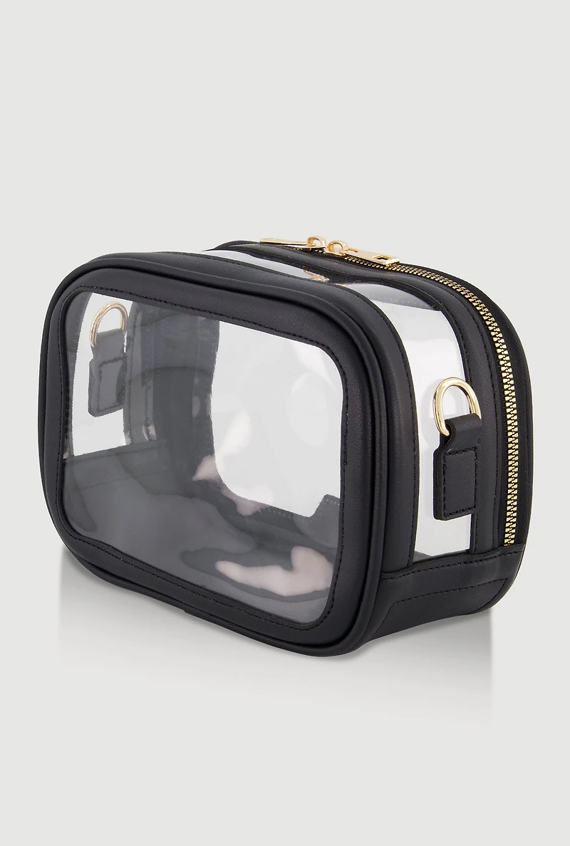 Contrast Trim Clear Crossbody Bag