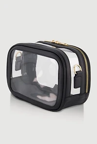 Contrast Trim Clear Crossbody Bag