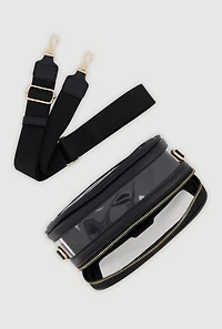 Contrast Trim Clear Crossbody Bag