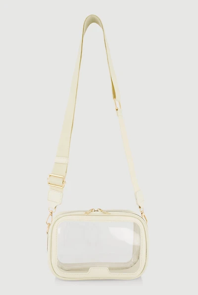 Contrast Trim Clear Crossbody Bag