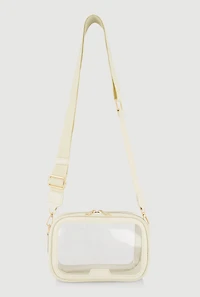 Contrast Trim Clear Crossbody Bag