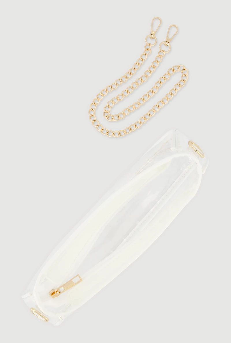 Removable Chain Strap Clear Hobo Bag