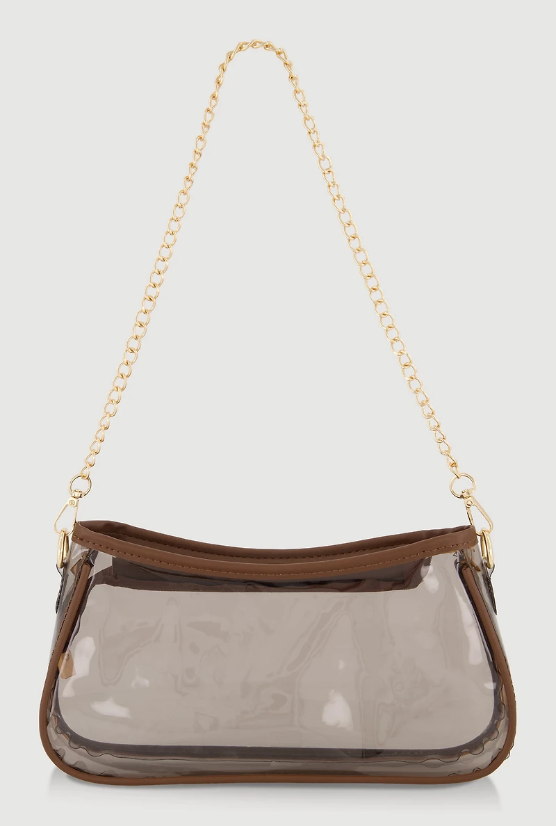 Removable Chain Strap Clear Hobo Bag