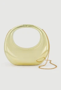Metallic Sculptural Convertible Crossbody Handbag