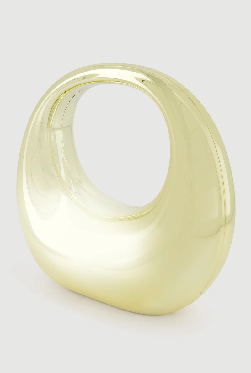 Metallic Sculptural Convertible Crossbody Handbag