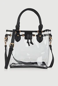 Womens Transparent Bucket Bag, Clear