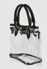 Womens Transparent Bucket Bag, Clear