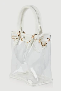 Womens Transparent Bucket Bag, Clear