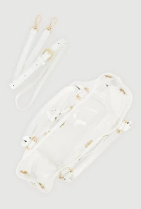Womens Transparent Bucket Bag, Clear