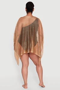 Lurex Fringe Poncho Cover Up