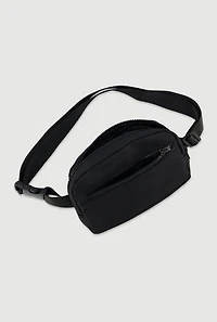 Womens Zip Front Fanny Pack, Black