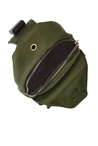 Nylon Zip Pocket Sling Backpack