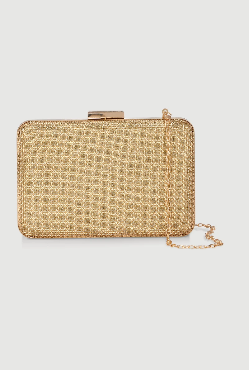 Stylish Metallic Mesh Crossbody Bag with Removable Strap