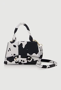 Womens Chic Animal Print Faux Leather Crossbody Bag with Removable Strap, Multi