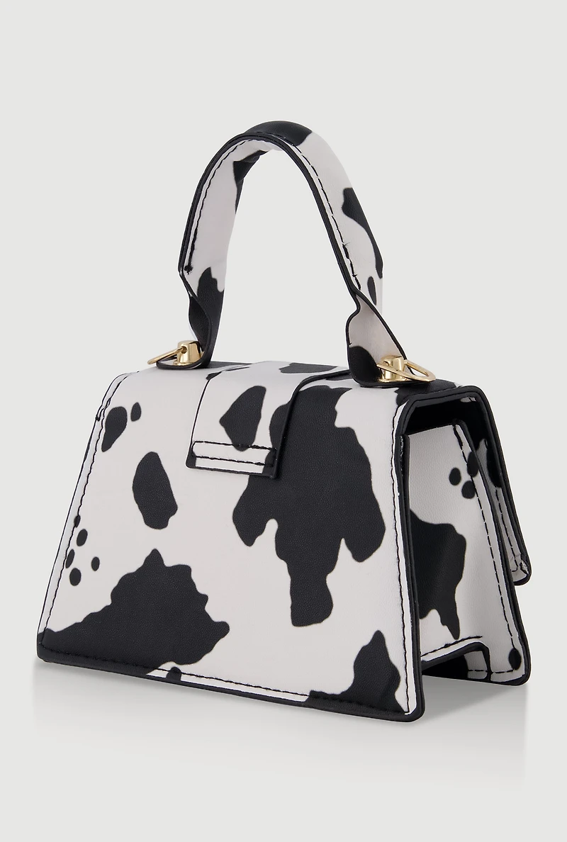 Womens Chic Animal Print Faux Leather Crossbody Bag with Removable Strap, Multi