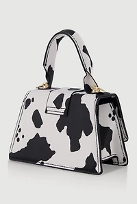 Womens Chic Animal Print Faux Leather Crossbody Bag with Removable Strap, Multi