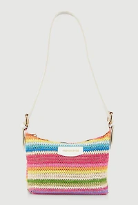 Trendy Multi Color Striped Shoulder Bag
