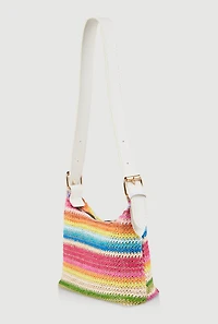 Trendy Multi Color Striped Shoulder Bag