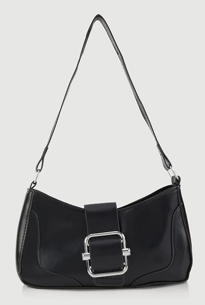 Womens Buckle Detail Shoulder Bag,