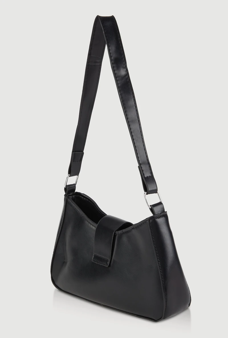 Womens Buckle Detail Shoulder Bag,