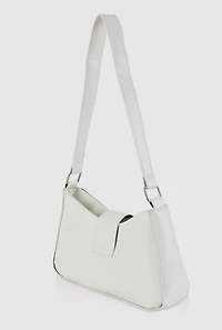 Womens Buckle Detail Shoulder Bag, White
