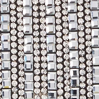 Metallic Chain Mini Rhinestone Crossbody Clutch Bag