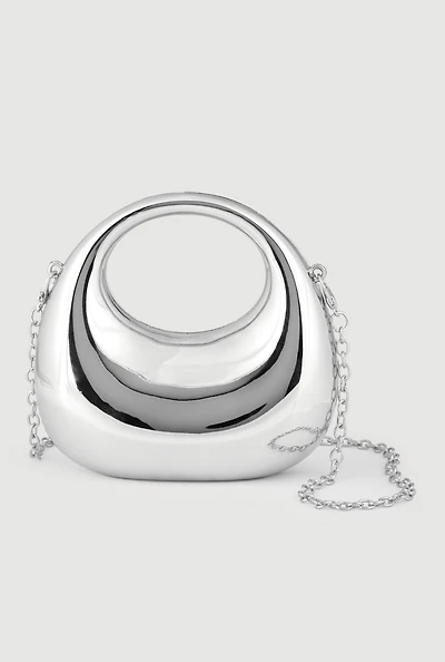 Chic Metallic Chain Crossbody Bag