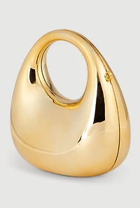 Womens Chic Metallic Chain Crossbody Bag, Gold