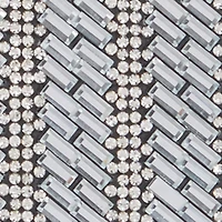 Metallic Chain Rhinestone Crossbody Clutch Bag