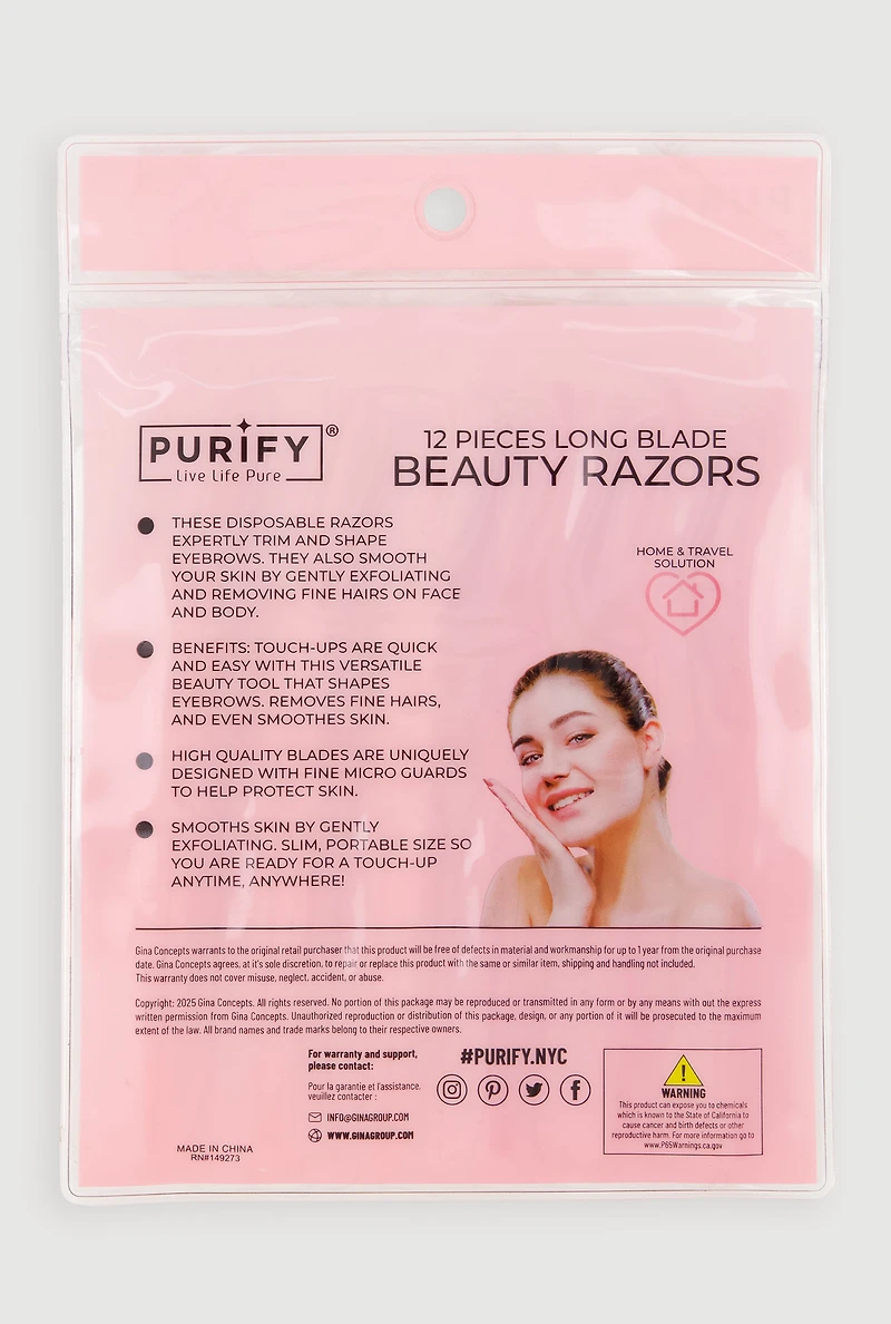 Eyebrow Razors 12 Pack