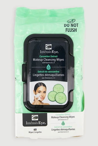 Womens Cucumber Makeup Cleansing Wipes, Green