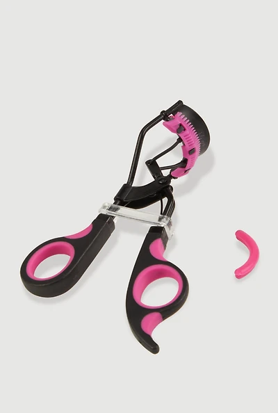 Eyelash Curler with Built-In Comb and Extra Curling Pad