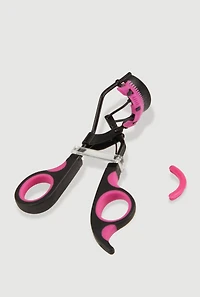 Eyelash Curler with Built-In Comb and Extra Curling Pad