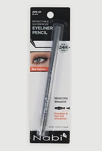 Womens Retractable Waterproof Eyeliner Pencil, Black