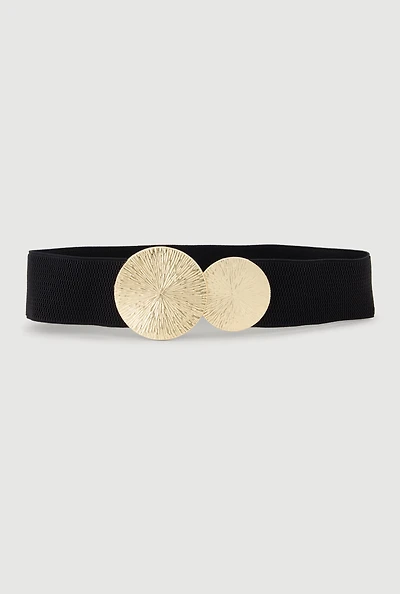 Metallic Medallion Stretch Waist Belt