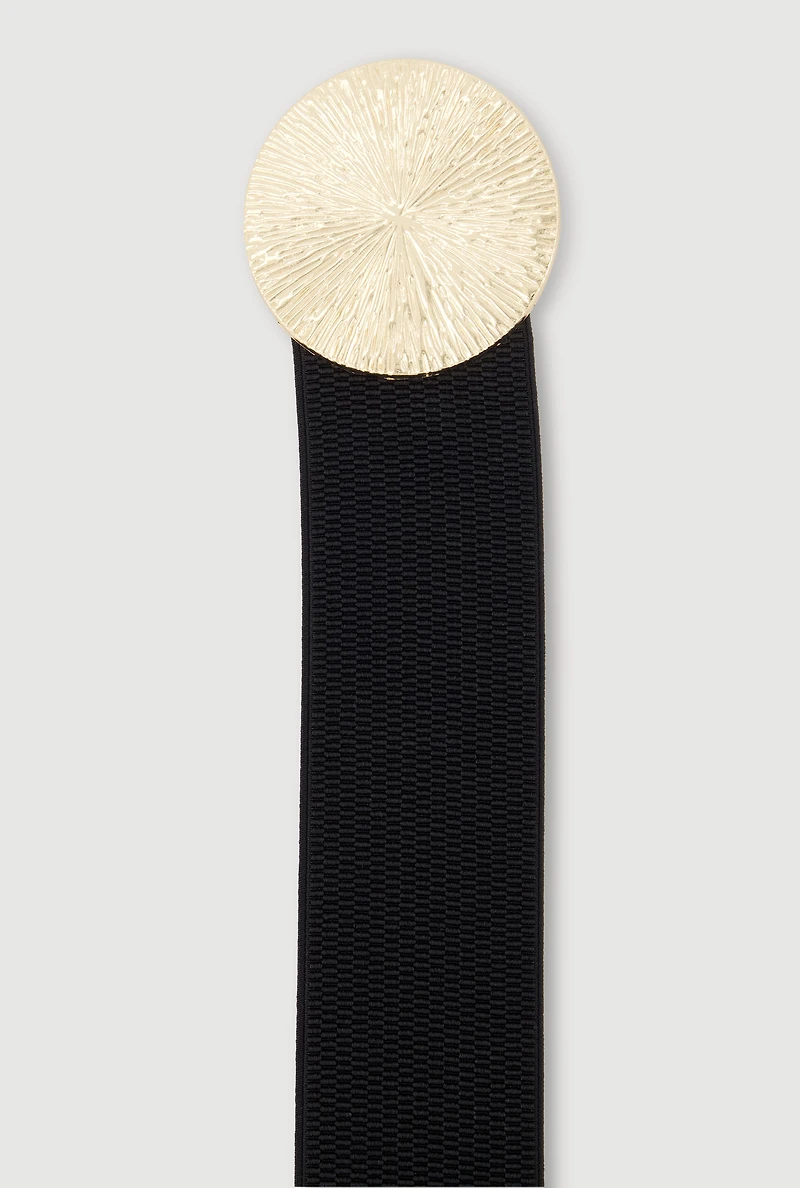 Metallic Medallion Stretch Waist Belt