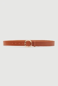 Womens Assorted Metallic Buckle Faux Leather Belts 2 Pack, Multi, Size S
