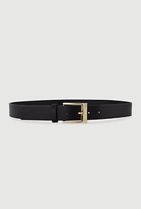 Womens Metallic Buckle Faux Leather Belts 2 Pack, Multi, Size L