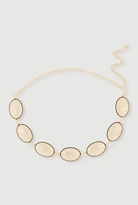 Plus Rhinestone Oval Link Chain Belt