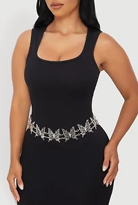 Stylish Metallic Butterfly Chain Belt