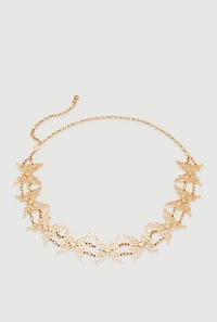 Stylish Metallic Butterfly Chain Belt