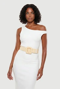 Square Buckle Stretch Waist Belt