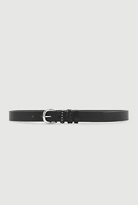 Faux Leather Triple Loop Belt