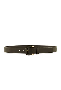 Womens Faux Leather Wrapped Buckle Belt, Black, Size M-L