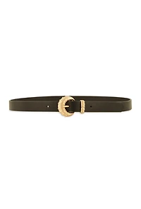 Womens Textured Metallic Buckle Belt, Black, Size S-M