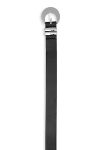 Womens Moon Shape Buckle Belt, Black, Size S-M