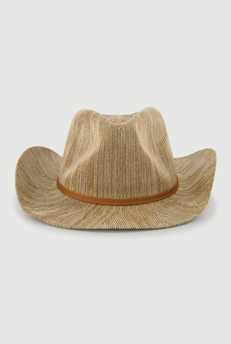 Tie Front Trim Cowboy Hat