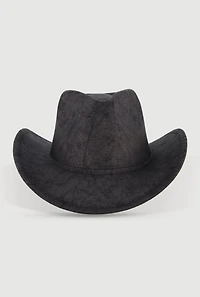 Distressed Faux Leather Cowboy Hat
