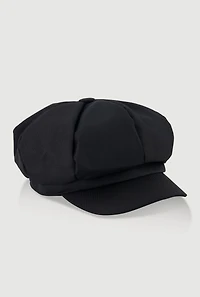Womens Solid Cabbie Hat, Black